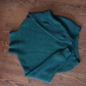 Oversized Merino Wool Chunky Knit Green Wilfred Aritzia Sweater
